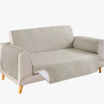 Ultrasonic Cotton Quilted Sofa Runner | Off-White Color | safeguard your sofa from stains, spills, pet hair, and general wear and tear