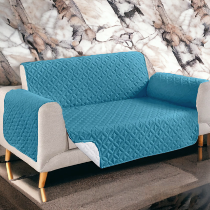 Ultrasonic Cotton Quilted Sofa Runner | Zinc Color | safeguard your sofa from stains, spills, pet hair, and general wear and tear