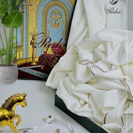 Pasha Microfiber Boski - Majestic Off-White Unstitched Suit