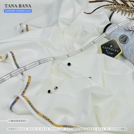 SAPPHIRE (Majestic) Unstitched Wash & Wear ( TANA BANA )