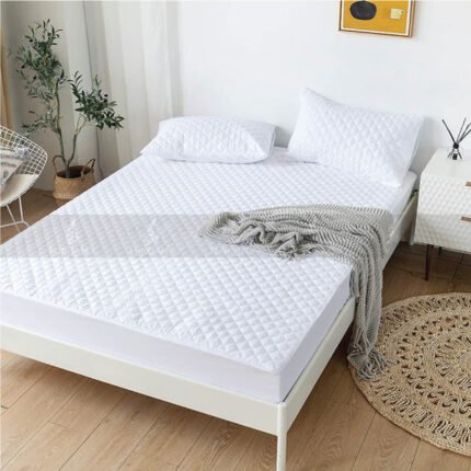 Cotton Quilted Waterproof Mattress Cover | White Color