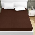 Terry Cotton Ultra Soft Waterproof Mattress Protector | Brown Color | for Kids Adults | Washable Hypoallergenic Mattresses Cover Fit Up To 6-12 inch Deep Pocket Queen & King Size